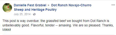 Rave review of Dot Ranch Beef